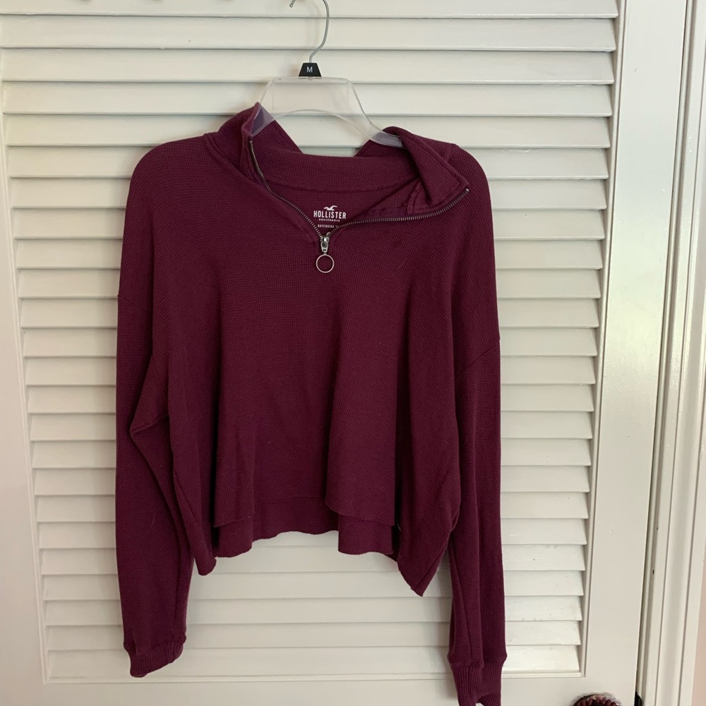 Maroon Hollister quarter zip